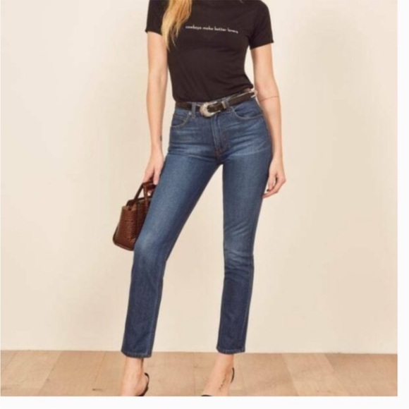 Reformation Julia High Cigarette Jean in Flores Wash size 24 - Picture 1 of 9